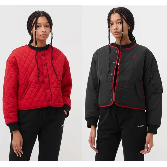 Nike Air Jordan Flight Cropped Bomber Reversible Jacket - Picture 1 of 11